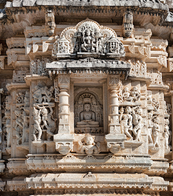 Ancient Sun Temple in Ranakpur Jain Temple Carving