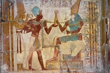 Artwork inside the Temple of Seti I at Abydos