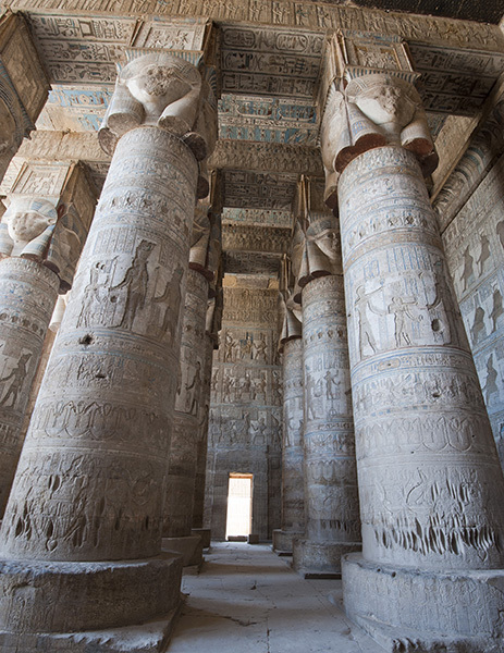 Columns in Dendera Temple