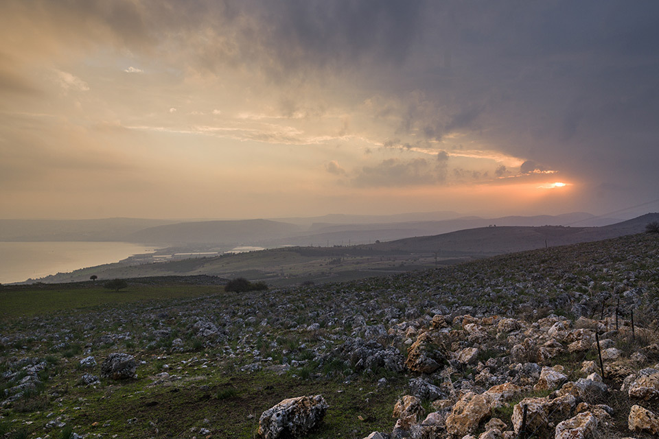 Sunrise over landscape of Galilee - Sea of Galilee in Israel | Sacred tour of Israel