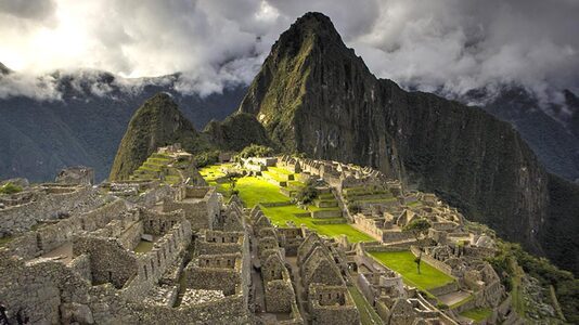 The sun gate in machu picchu inca citadel S